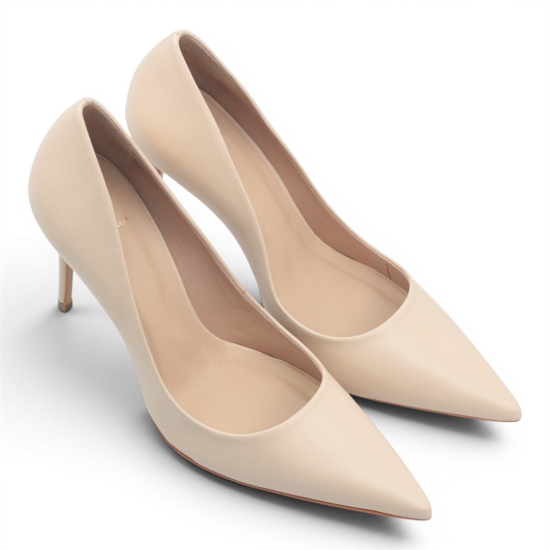 Scarpin Salto Fino Couro Pelica Branco 2