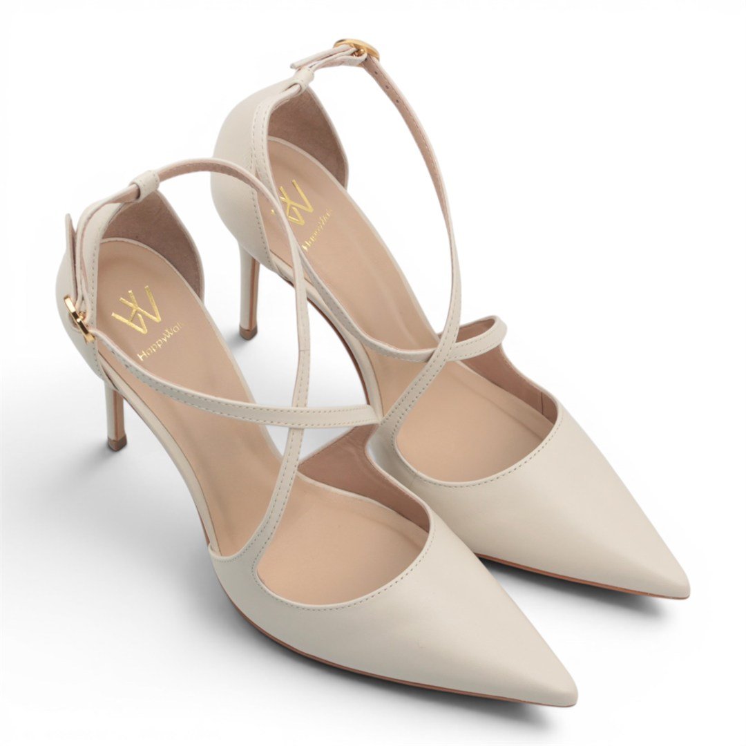 Scarpin Salto Fino Couro Pelica Branco 3