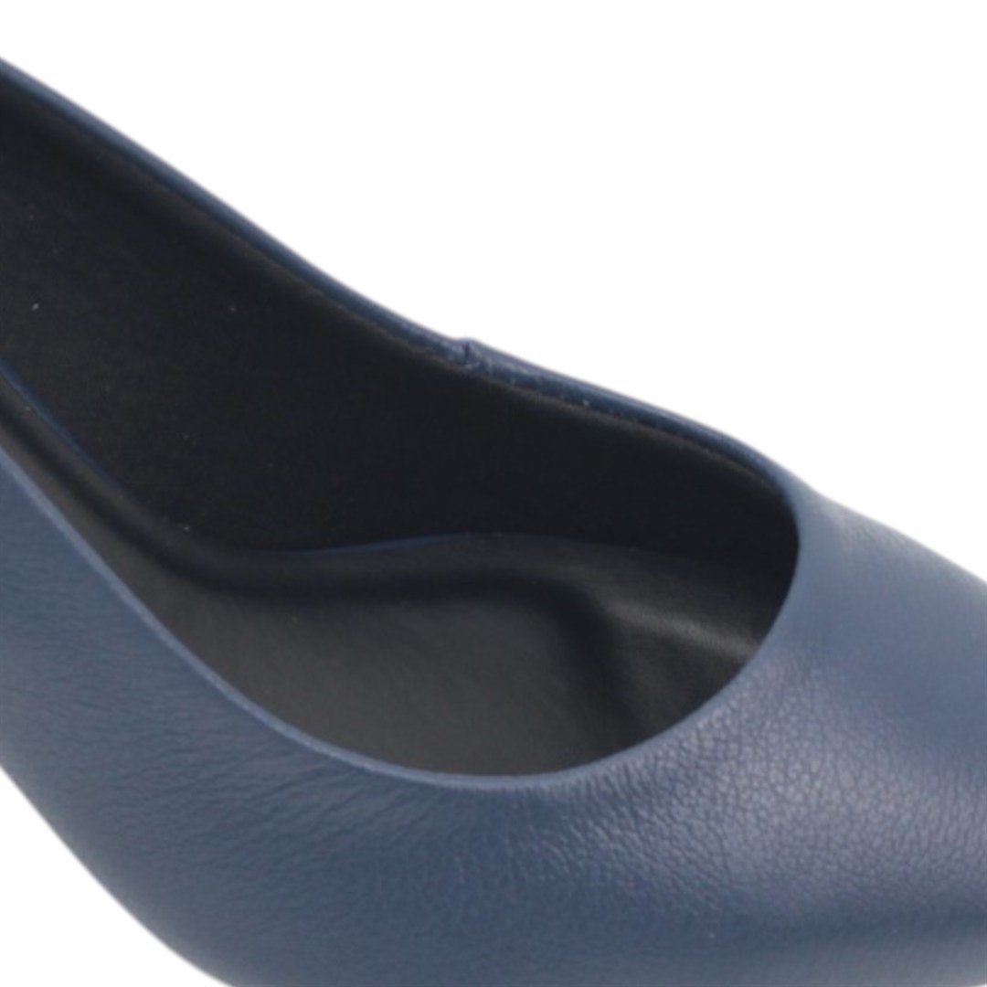 Scarpin Salto Bloco Couro Azul 3