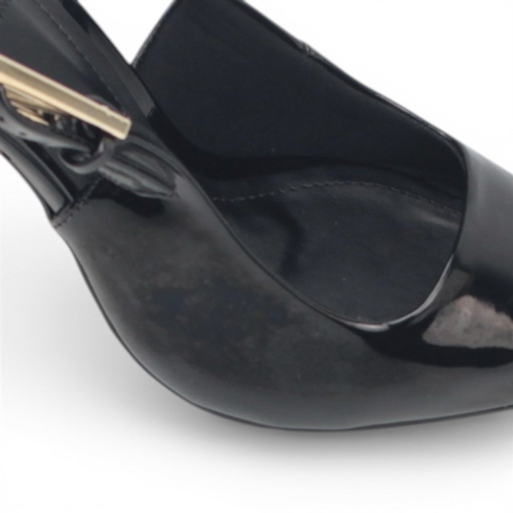 Scarpin Slingback Salto Fino Preto 4