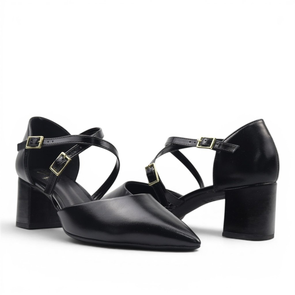 Scarpin Salto Bloco Preto 2