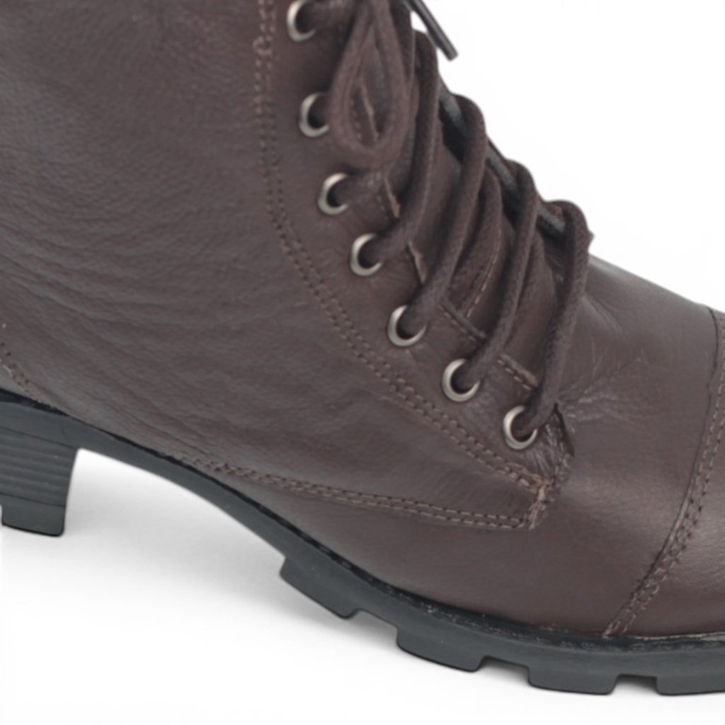 Bota Coturno Couro Marrom 3