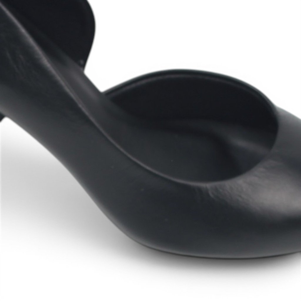 Scarpin Salto Bloco Couro Preto 3