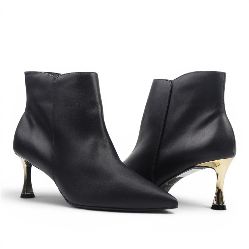 Bota Cano Baixo Salto Fino Preto 2