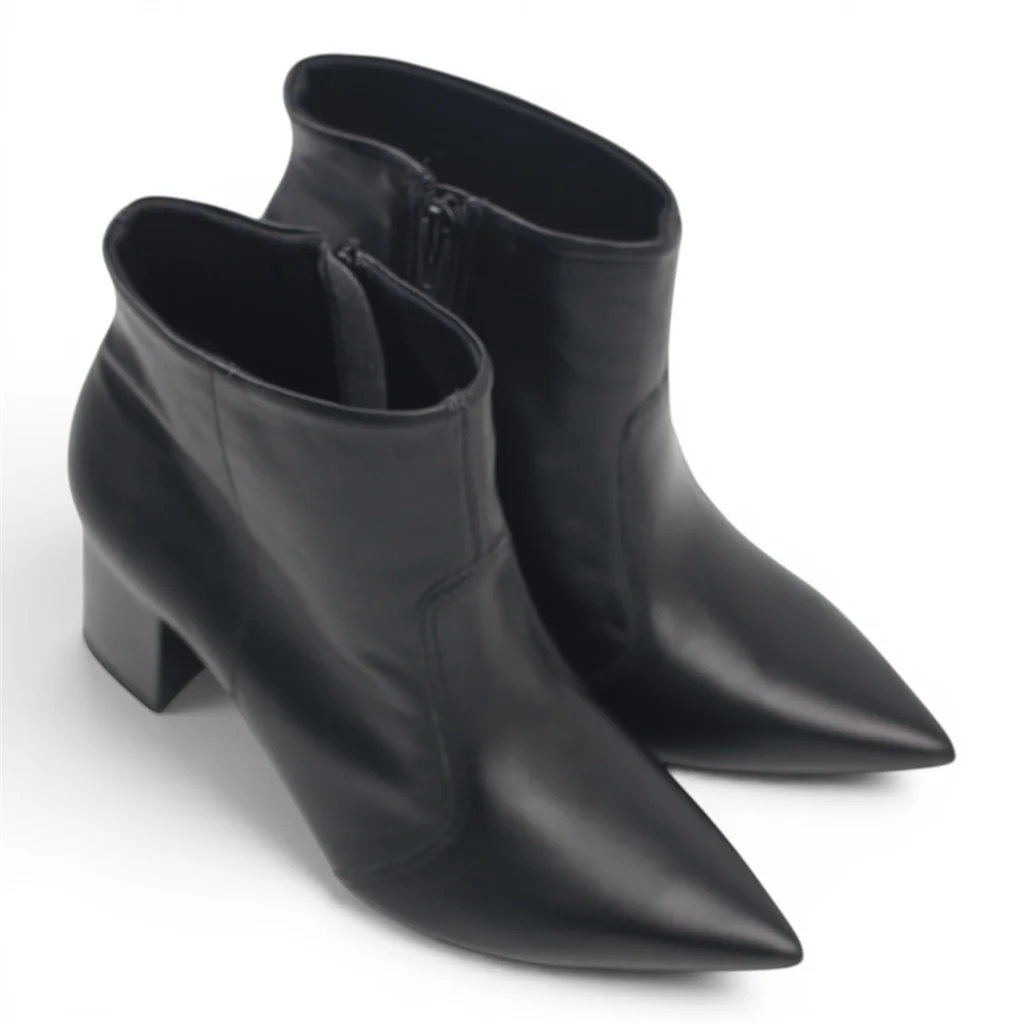 Bota Cano Baixo Salto Bloco Preto 3