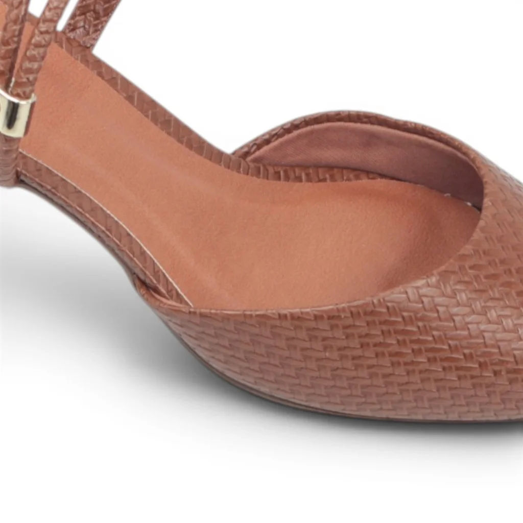 Scarpin Slingback Salto Marrom 4