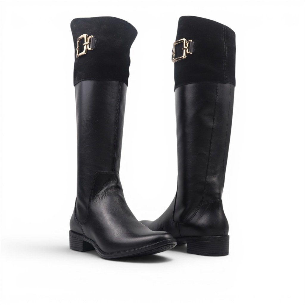 Bota Montaria Fivela Couro Preto 2