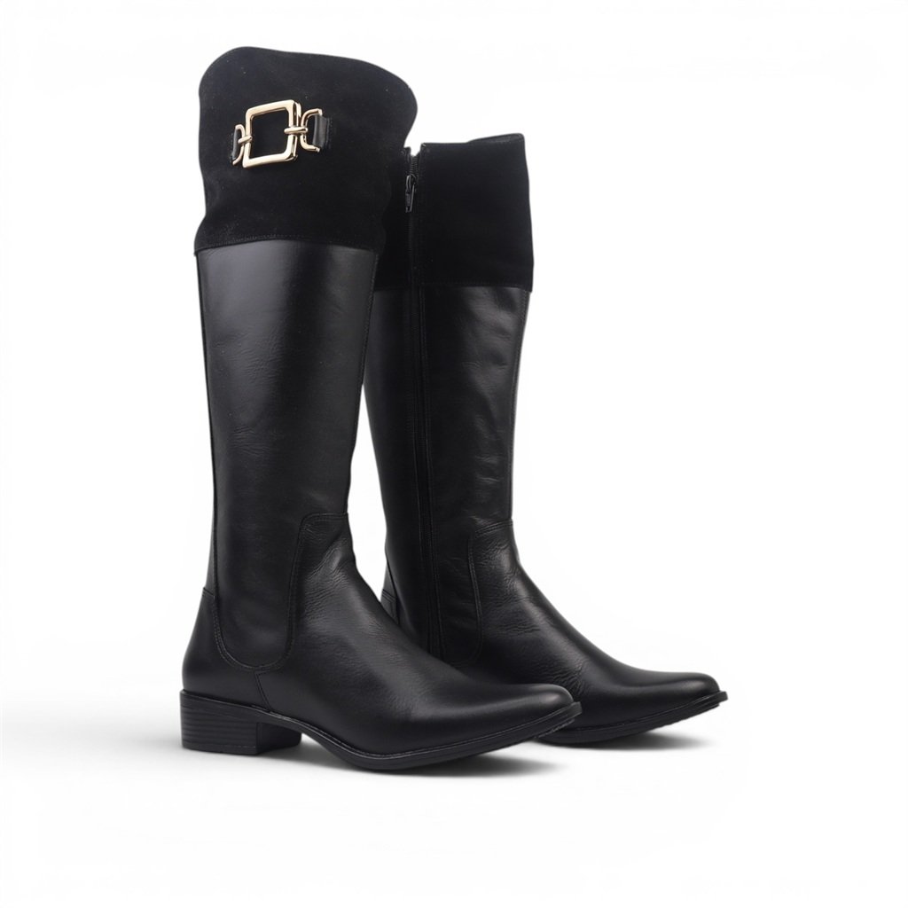 Bota Montaria Fivela Couro Preto 4