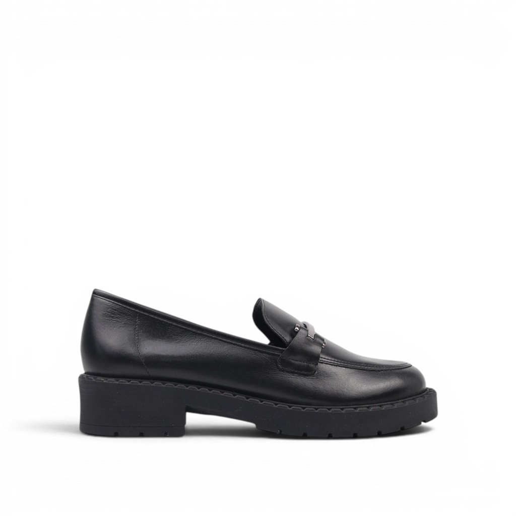 Mocassim Salto Bloco Couro  255025np Couro