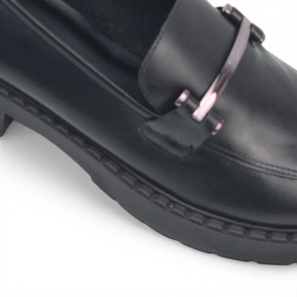 Mocassim Salto Bloco Couro 255025np Couro Preto 4