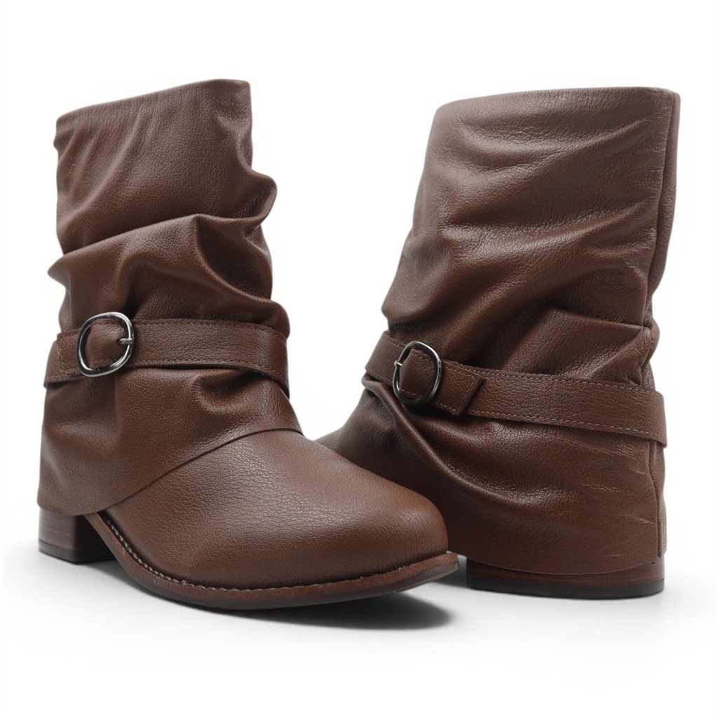 Bota Cano Baixo Polaina Marrom 2