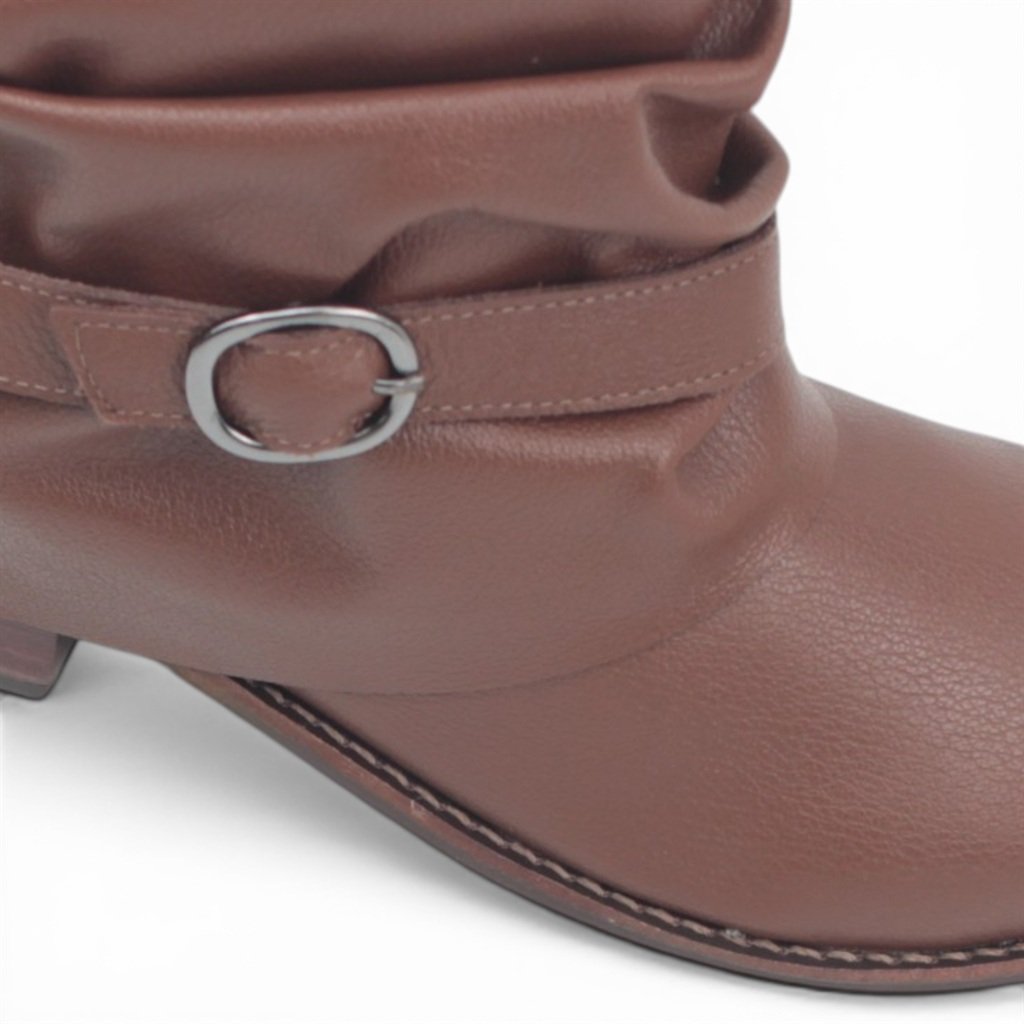 Bota Cano Baixo Polaina Marrom 3