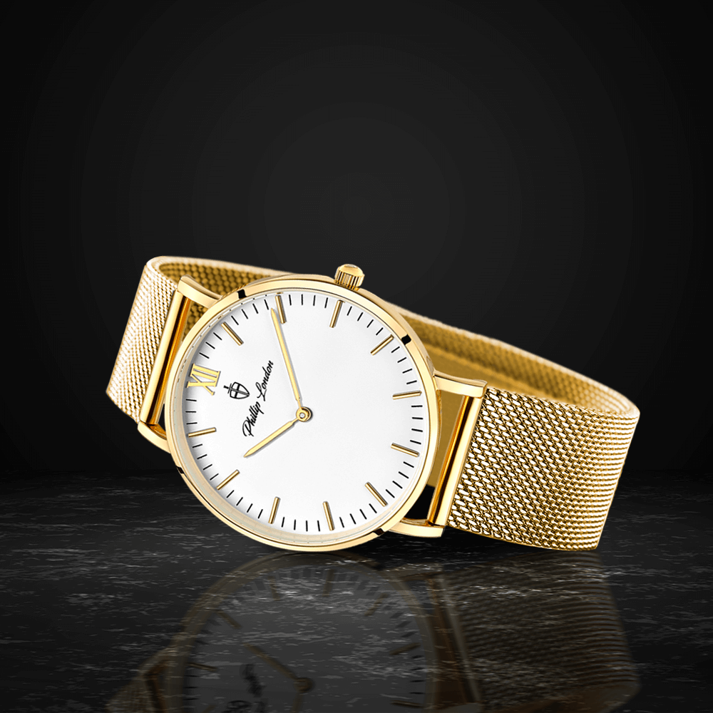Relógio Masculino Greenwich Mesh Golden White 40mm Dourado 5