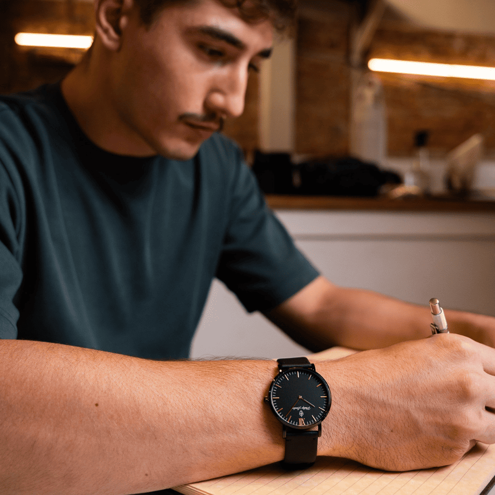 Relógio Masculino Greenwich Leather All Black 40mm Preto 9