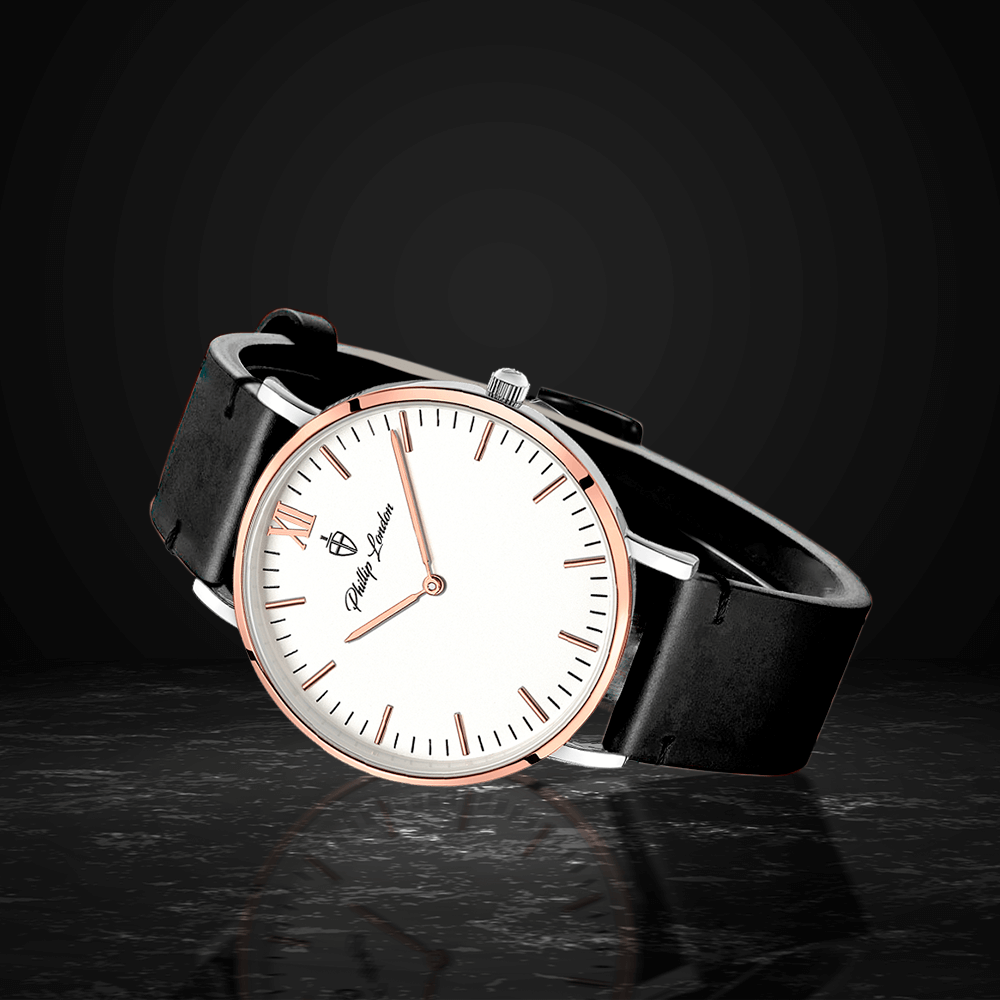 Relógio Masculino Greenwich Leather Rose White Black 40mm Preto 5