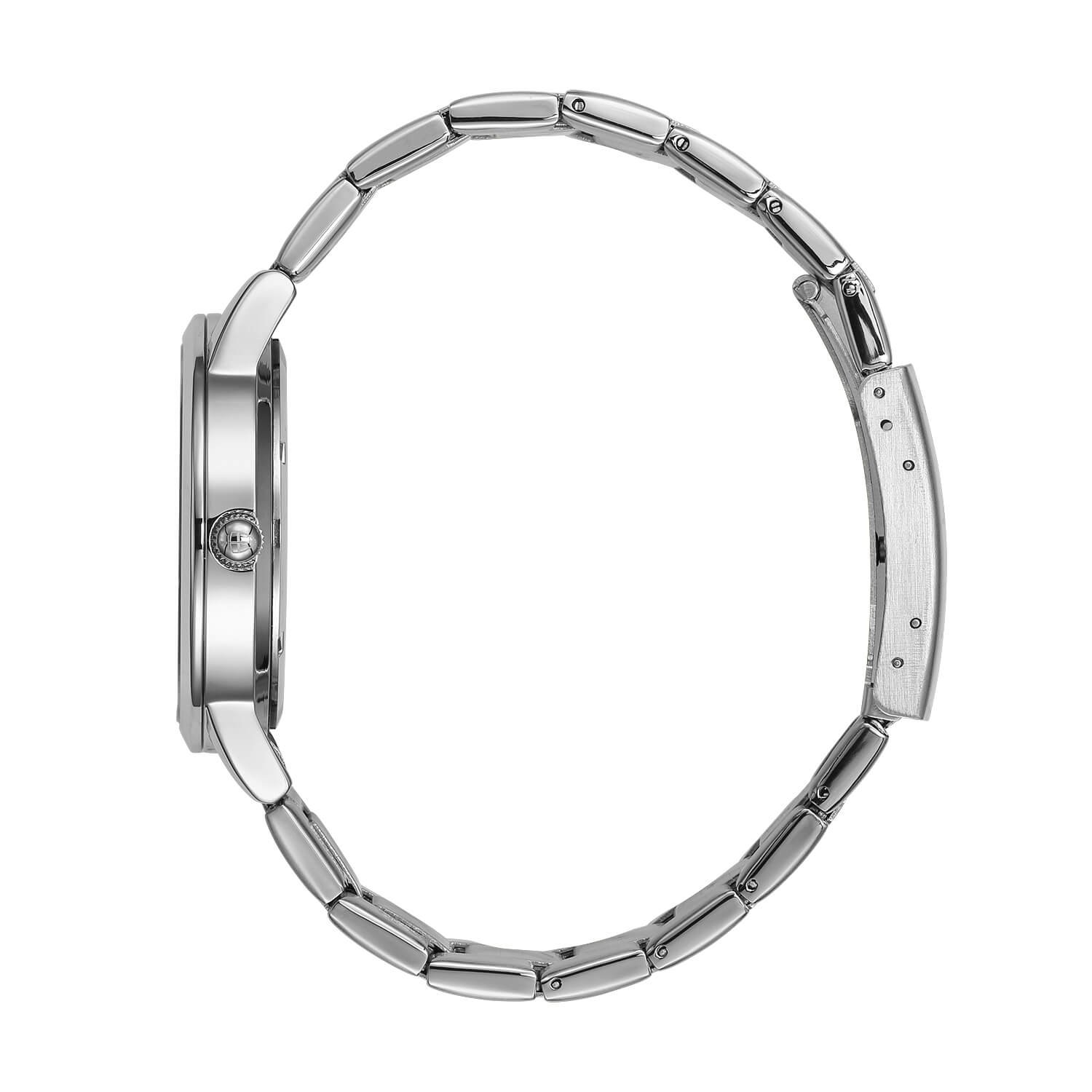 Relógio Masculino Beckham Steel Silver White 40mm Prata 3