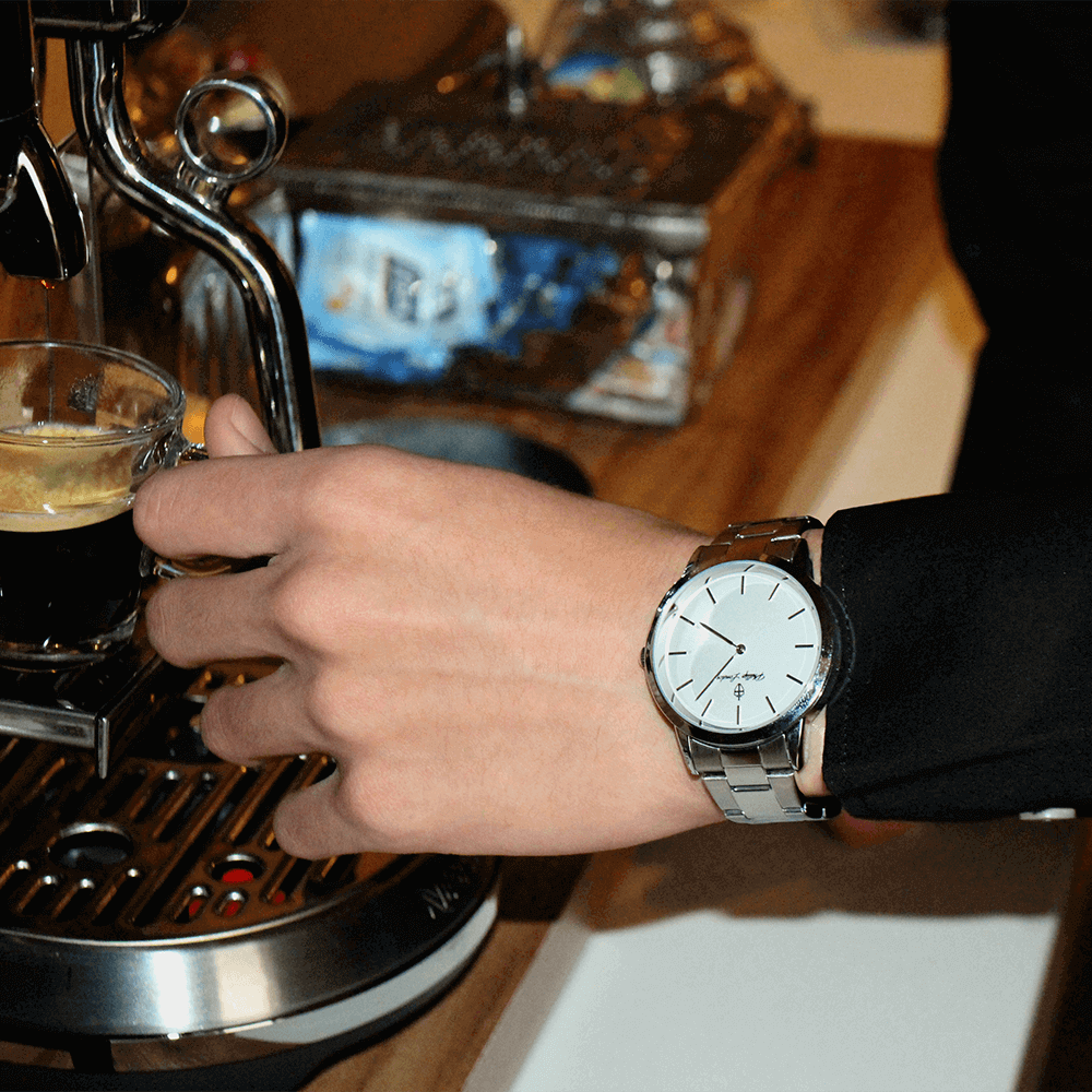 Relógio Masculino Beckham Steel Silver White 40mm Prata 9