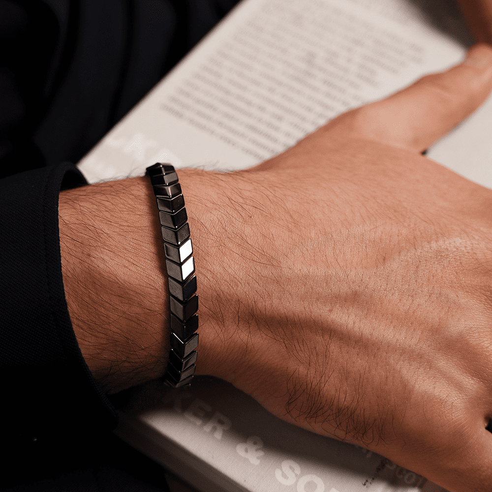 Pulseira Masculina Arrow Grey M Prata 2