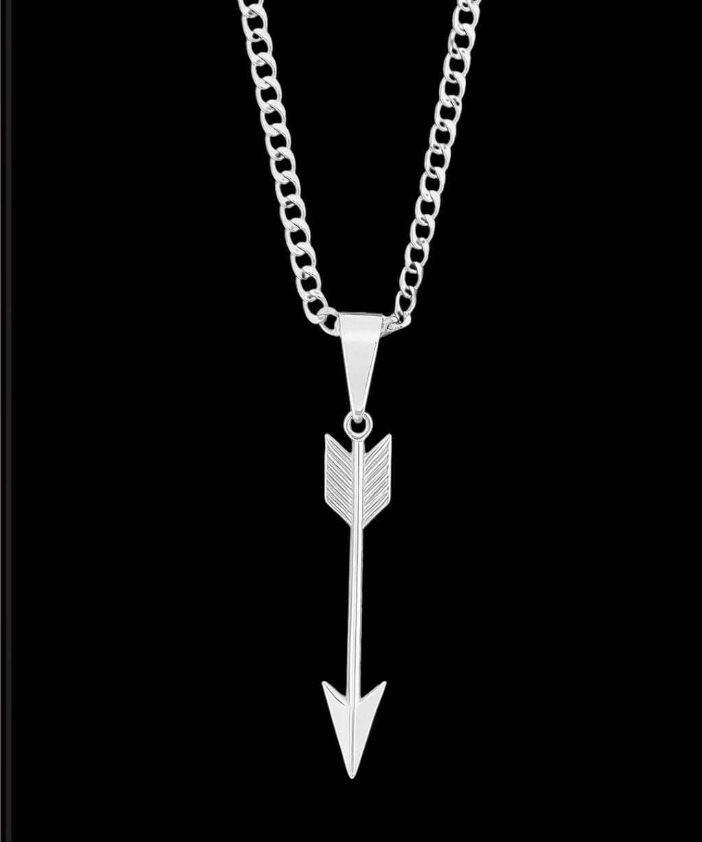 Colar Aço Inox Arrow Silver Prata 2