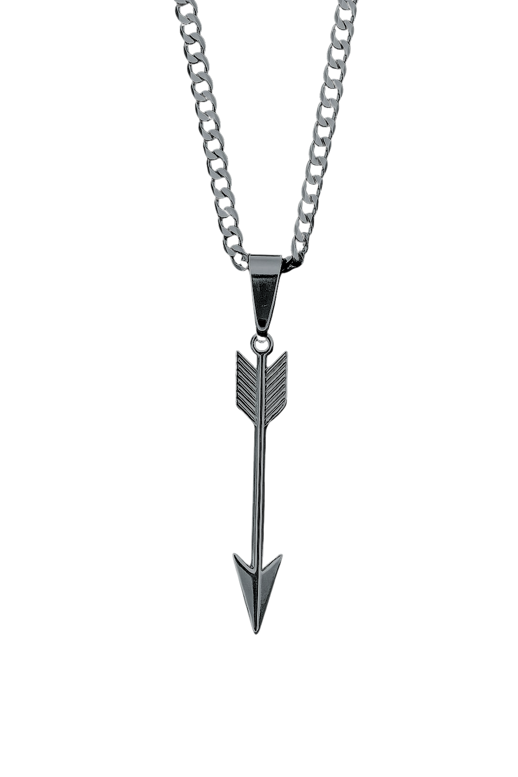 Colar Aço Inox Arrow Grafite