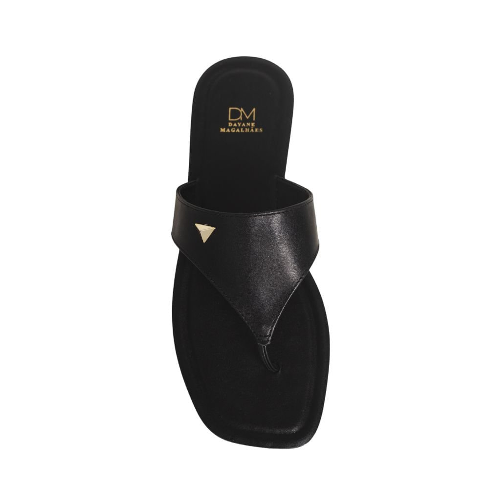 Rasteira Flat Dayane Magalhães Paparazzi Preta 4
