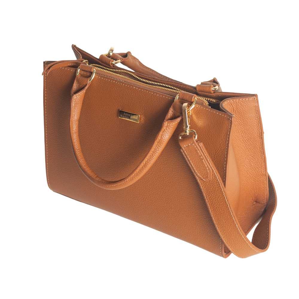 Bolsa Feminina Transversal Dayane Magalhães Caramelo Marrom 1