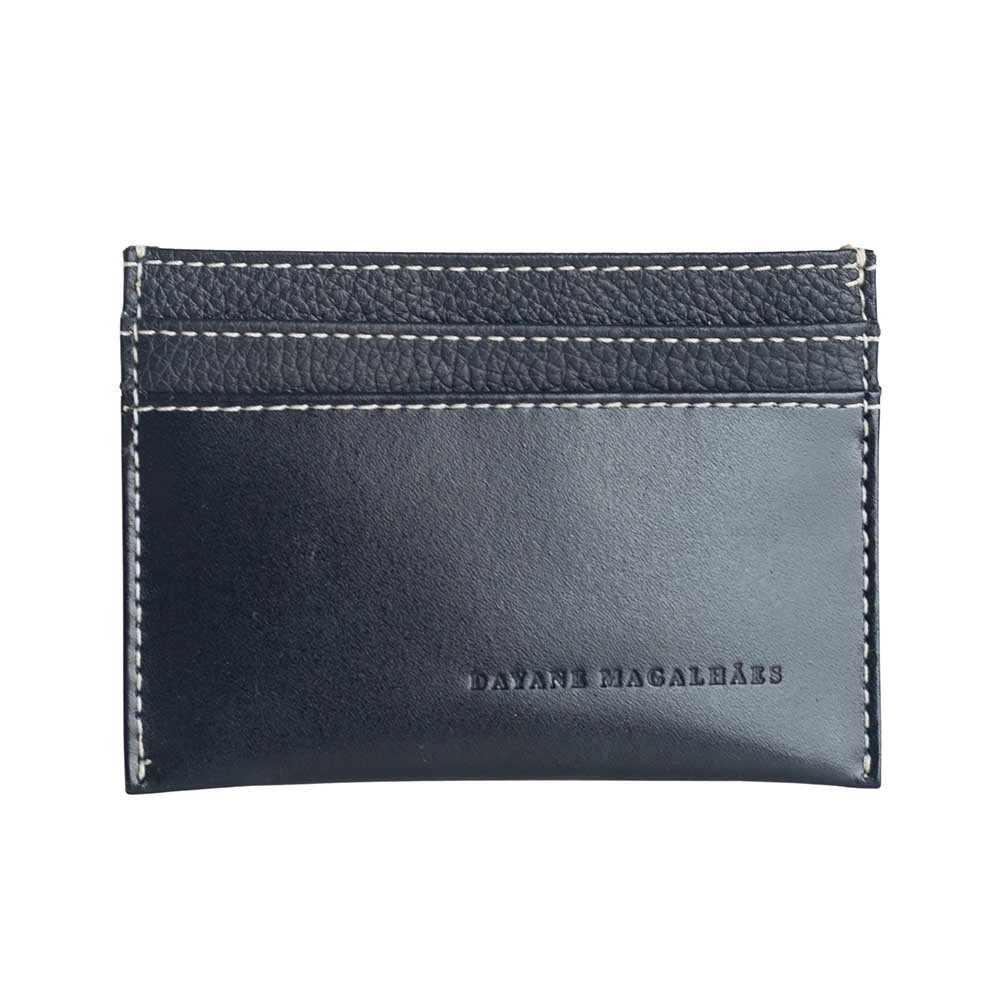 Porta Cartão Dayane Magalhães Couro Preto ÚNICO 4
