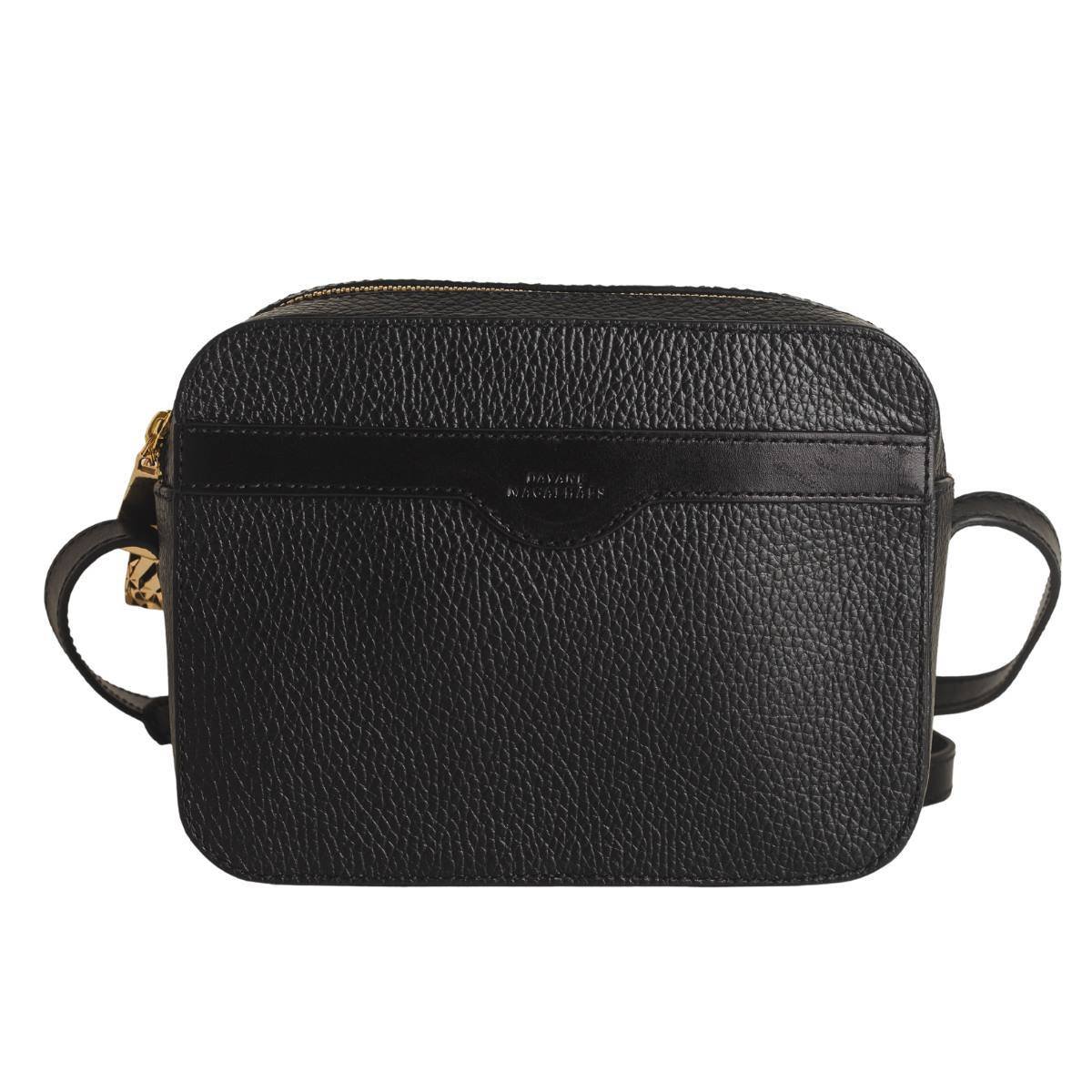 Bolsa Câmera Bag De Couro Dayane Magalhães Preta Preto