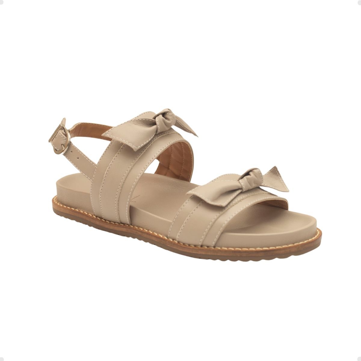 Sandália Papete Mirage Laço Dayane Magalhães  Couro Bege 2