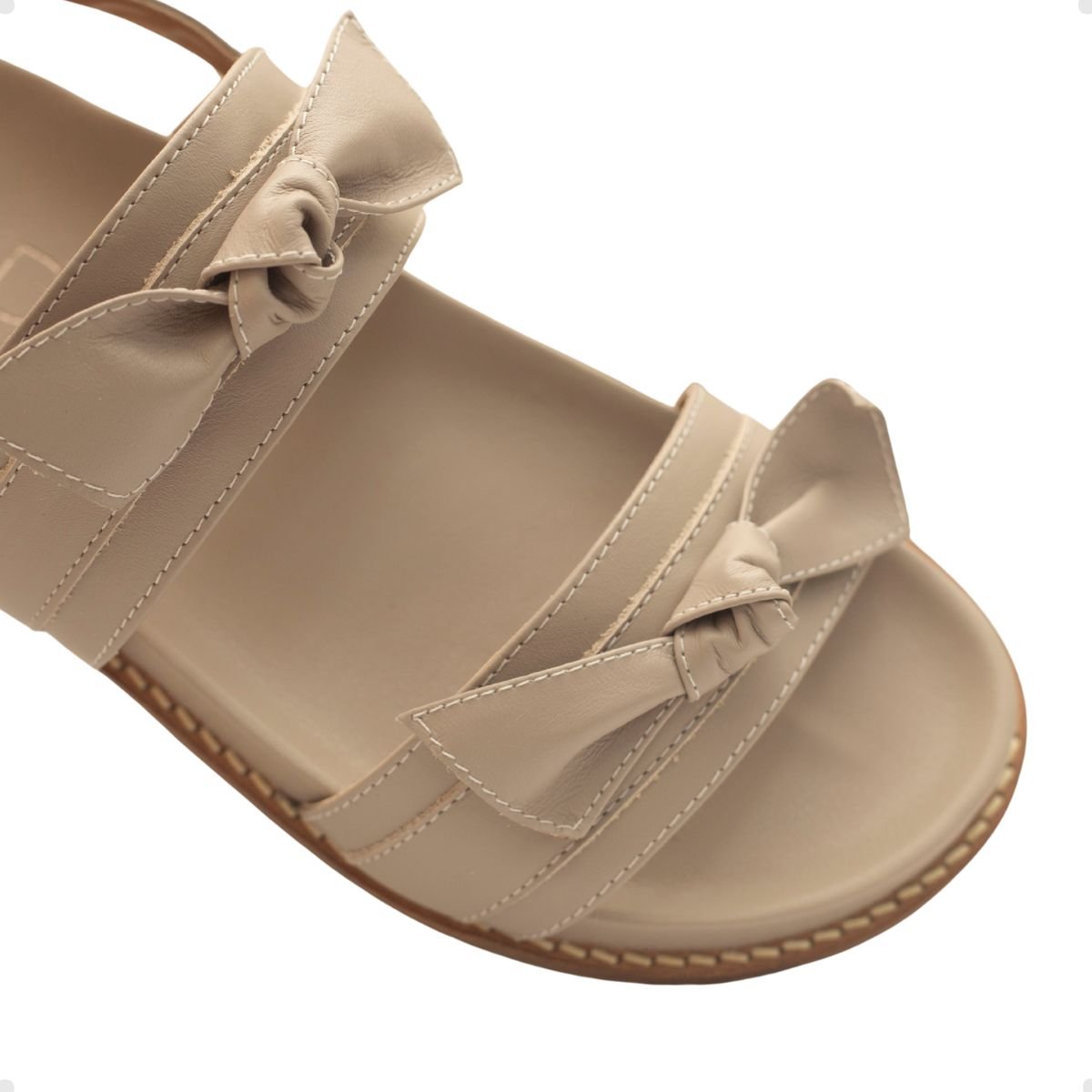 Sandália Papete Mirage Laço Dayane Magalhães  Couro Bege 4