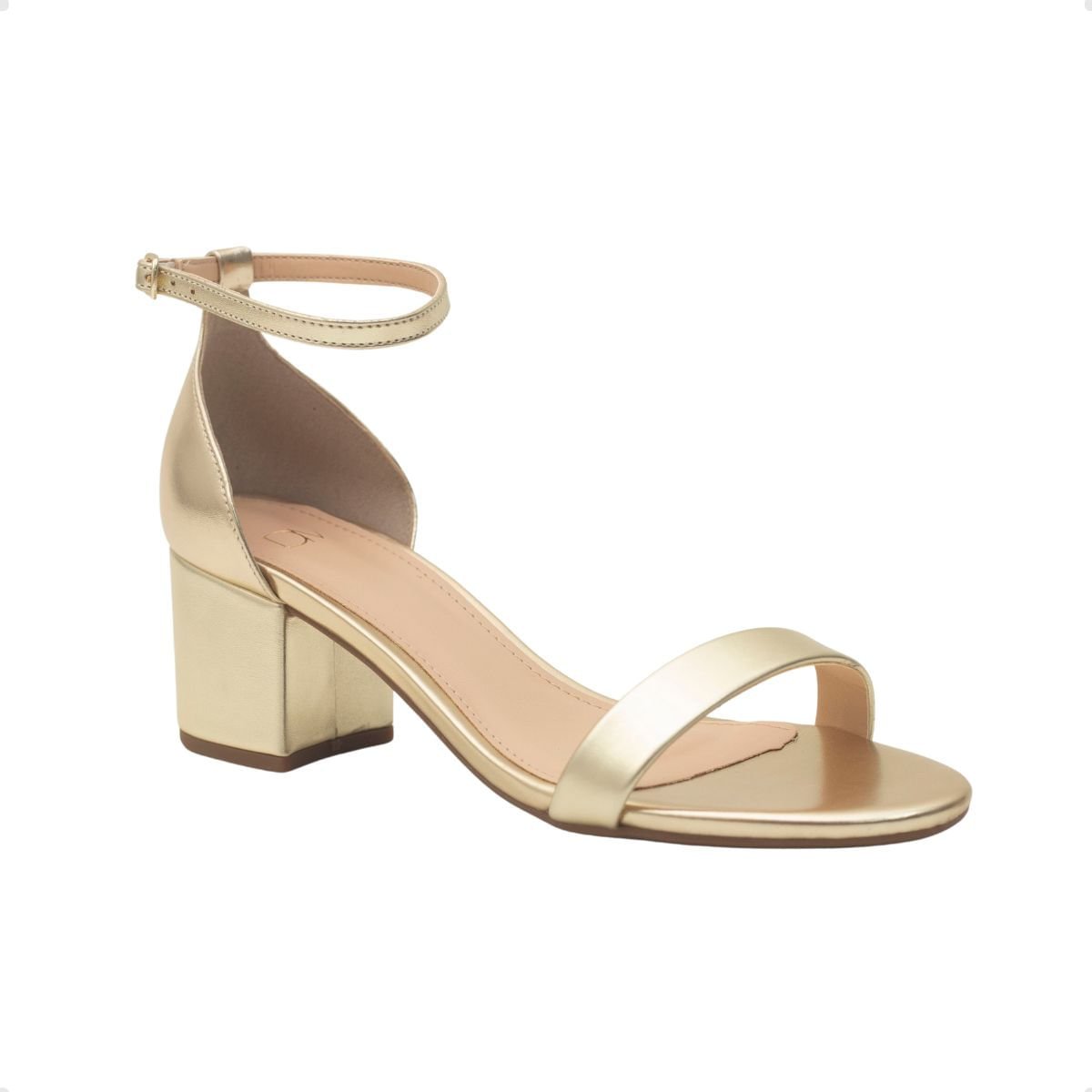 Sandália Salto Bloco Feminina Dm Eterna Dourado Dourado 2