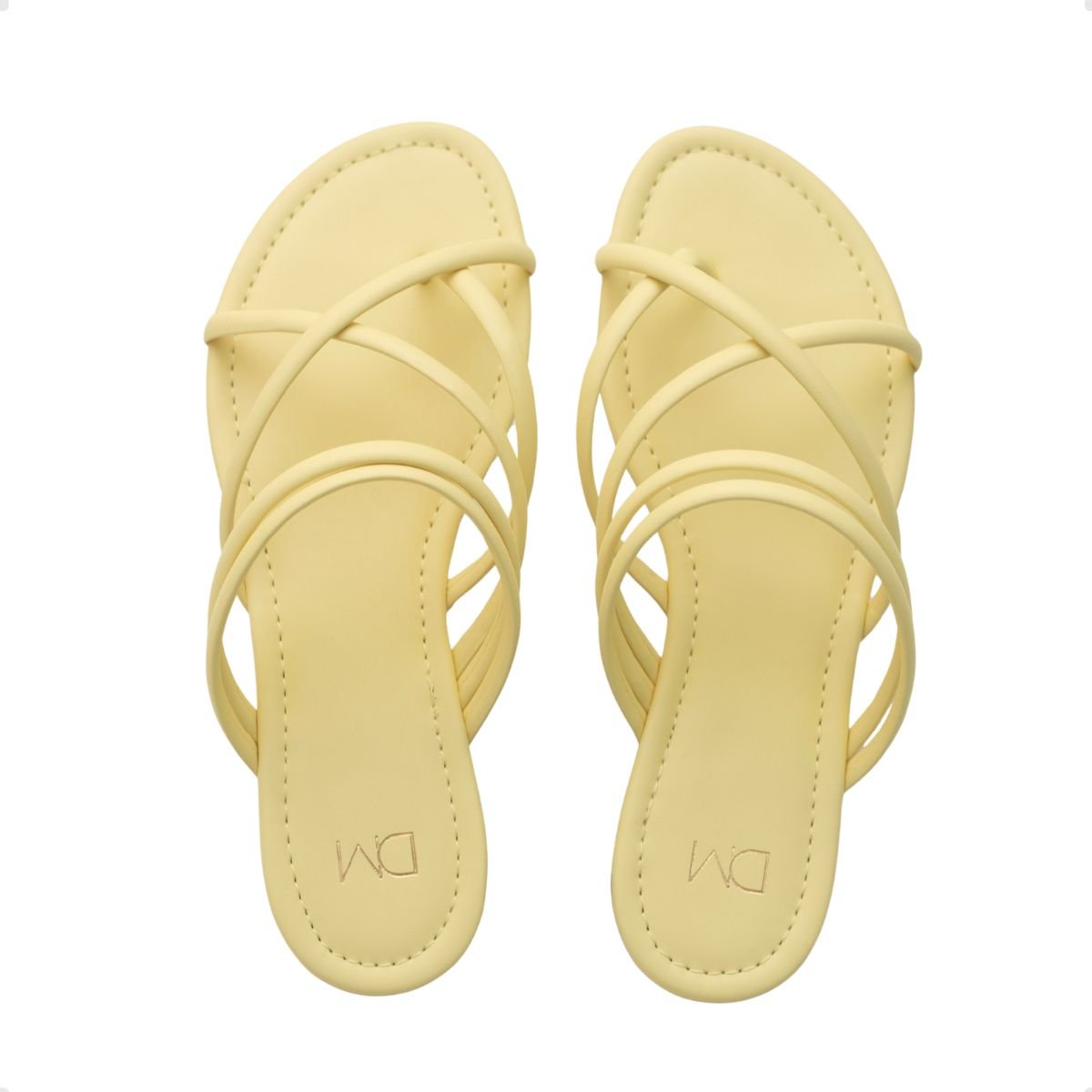 Rasteira Flat Dm Eterna Pastel Yellow Amarelo 3
