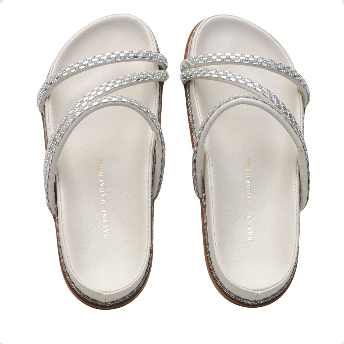 Tamanco Papete Celeste Dayane Magalhães Strass Off White Branco 3