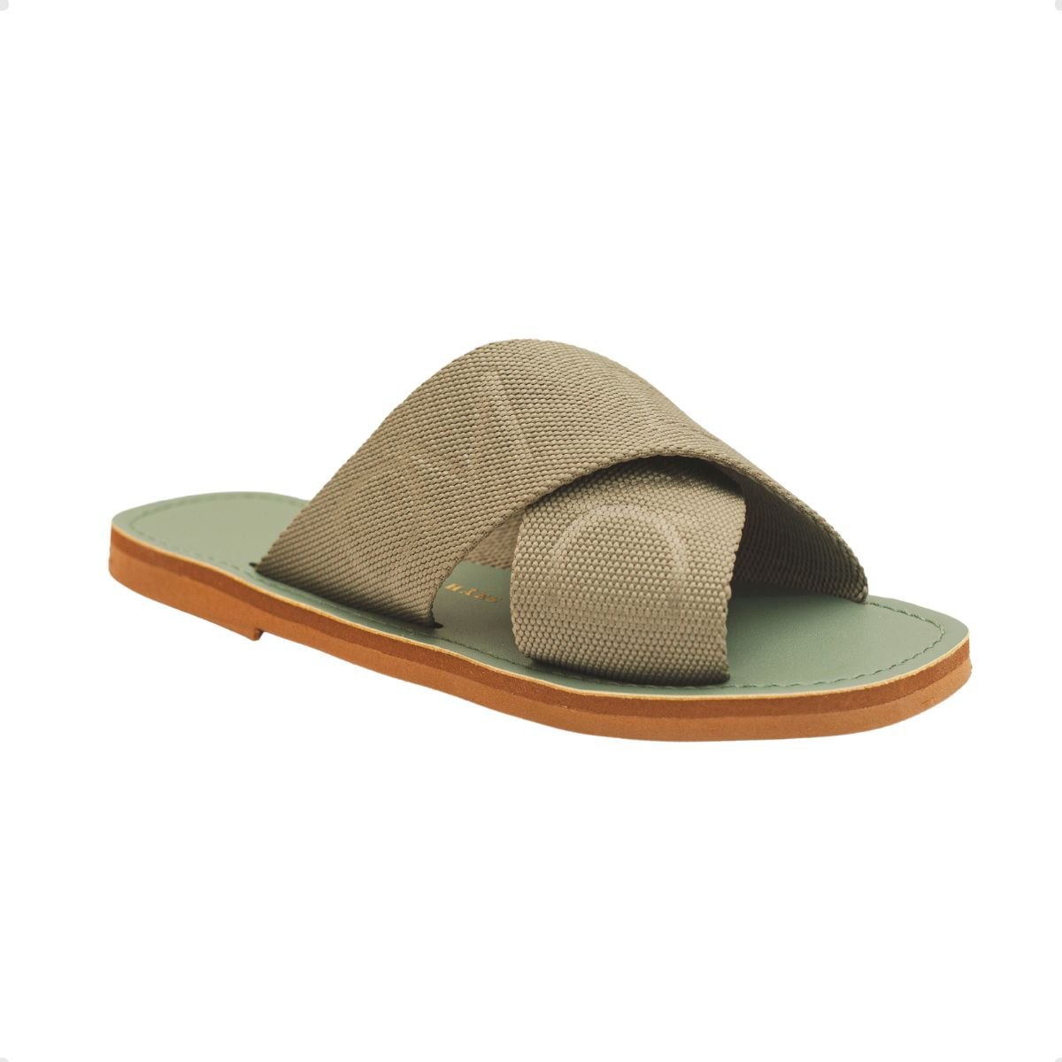 Tamanco Rasteiro Cruzado Dayane Magalhães Celeste Verde Militar Verde 2