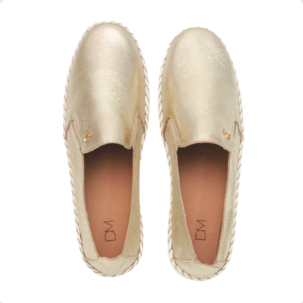 Tênis Slip On Couro Celeste Dayane Magalhães Dourado Dourado 3