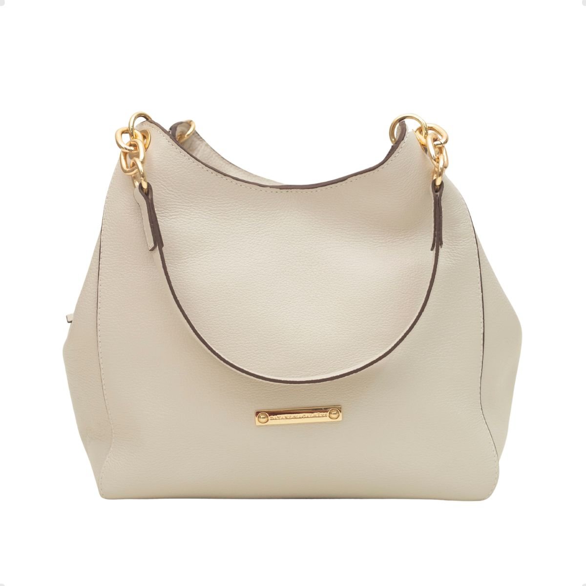 Bolsa Grande Couro Tiracolo Dayane Magalhães Branco 2