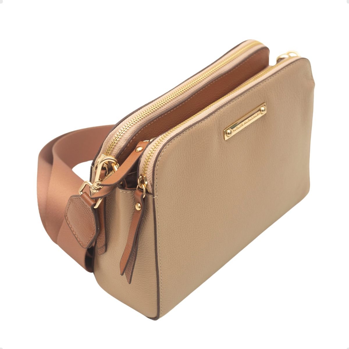 Bolsa Feminina Transversa Dayane Magalhães Bege 3