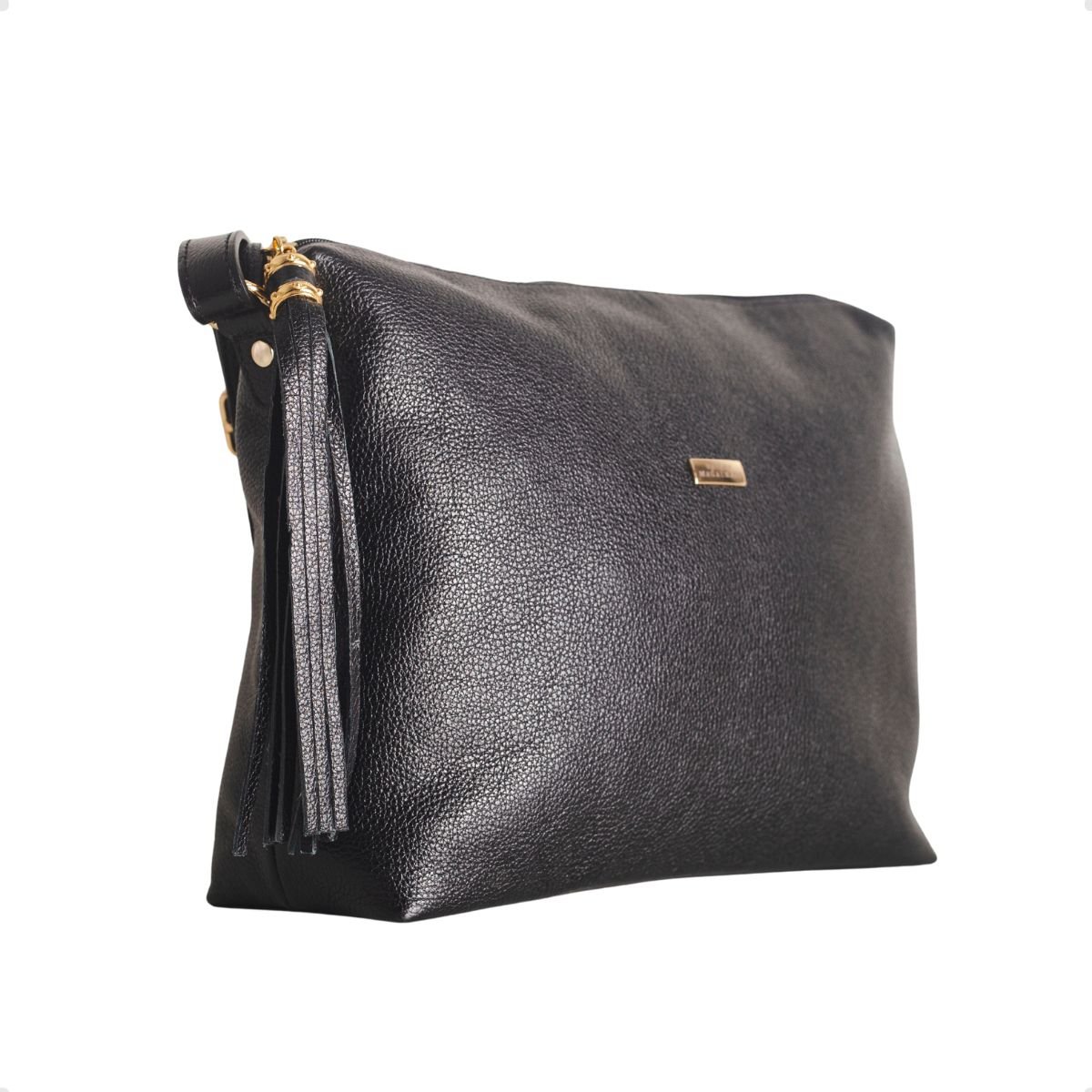 Bolsa Crossbody Couro Liso Dayane Magalhães Preta Preto 3