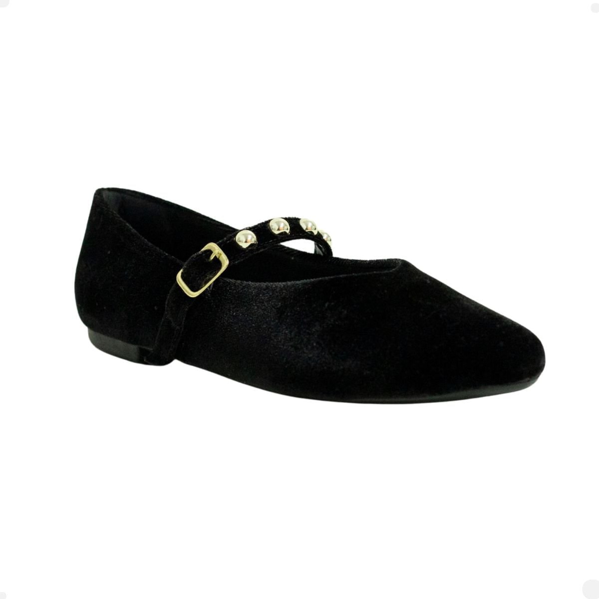Sapatilha Classy Preta Com Spikes Preto 2
