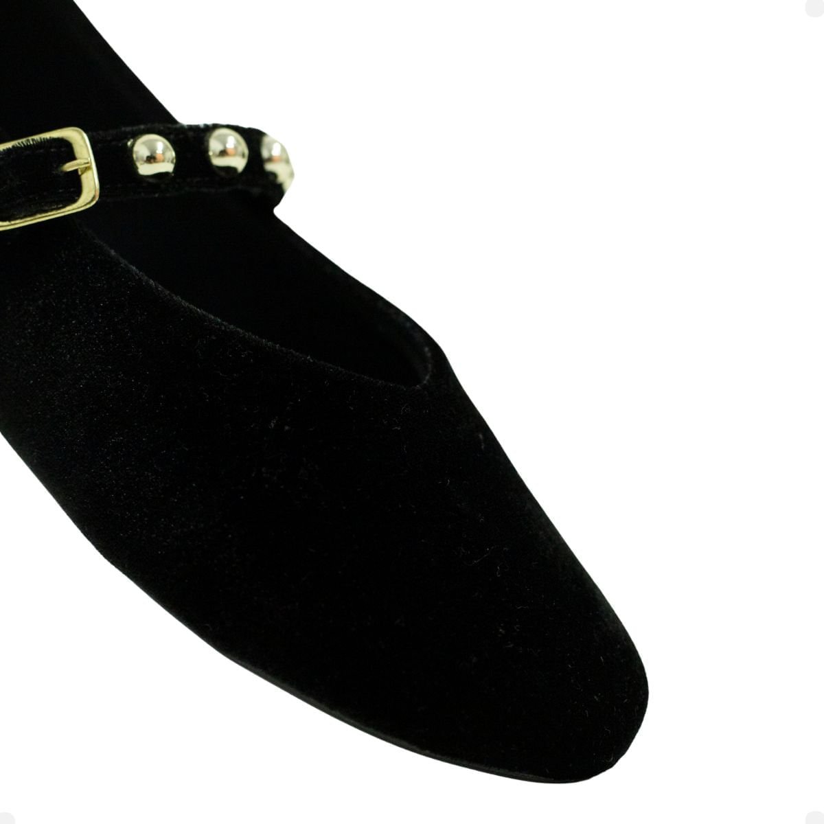 Sapatilha Classy Preta Com Spikes Preto 4
