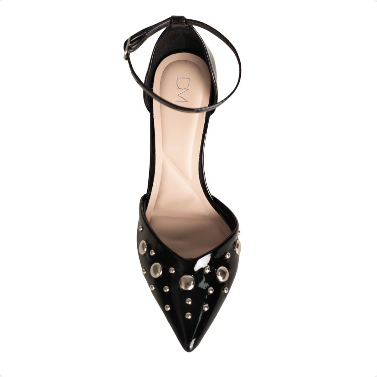 Scarpin Preto Com Metais Dm Preto 6
