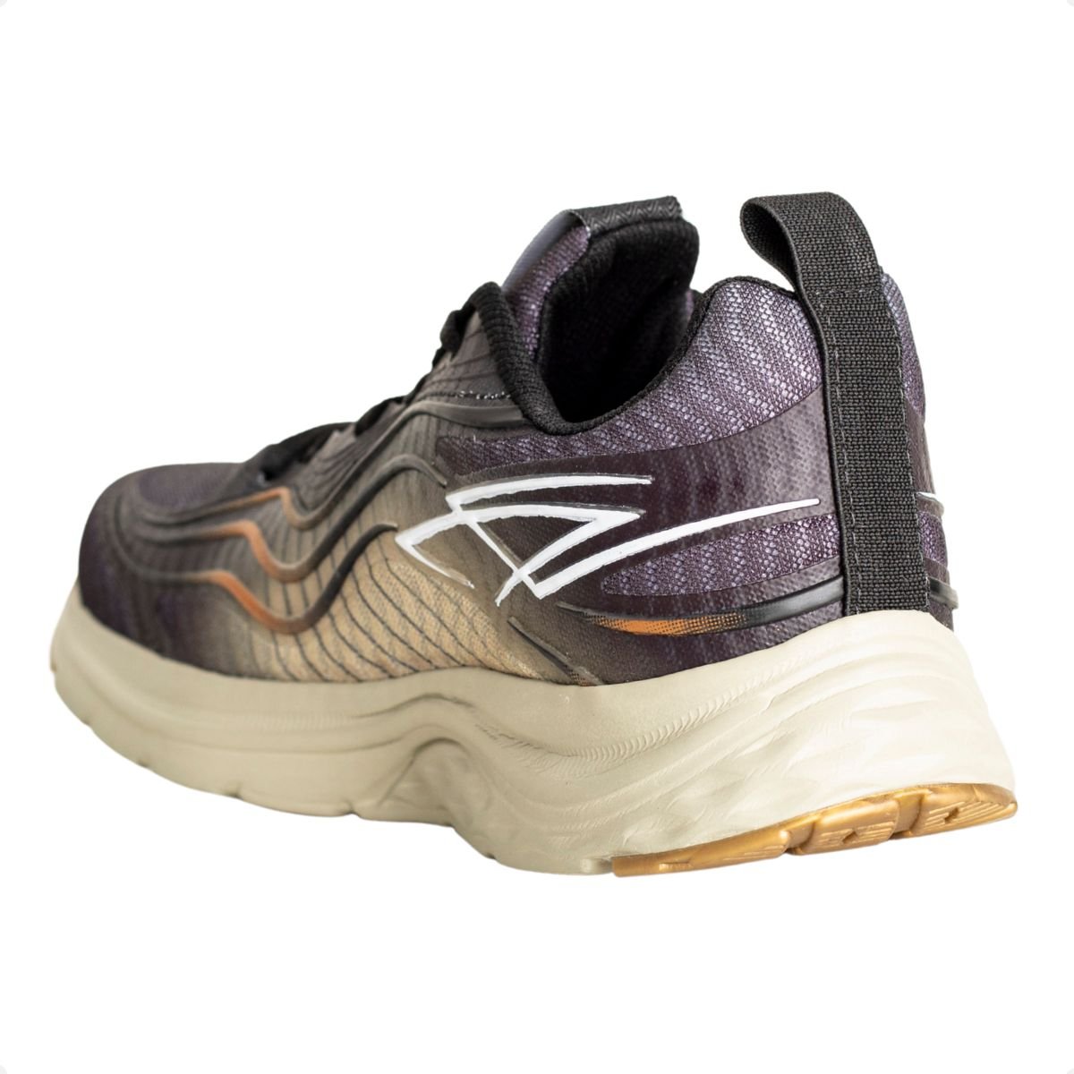 Tênis Jump Running Wave Preto Preto/Dourado 5