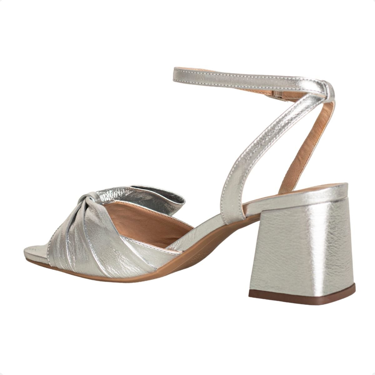 Sandália Dm Glam Laço Prata Prata 5