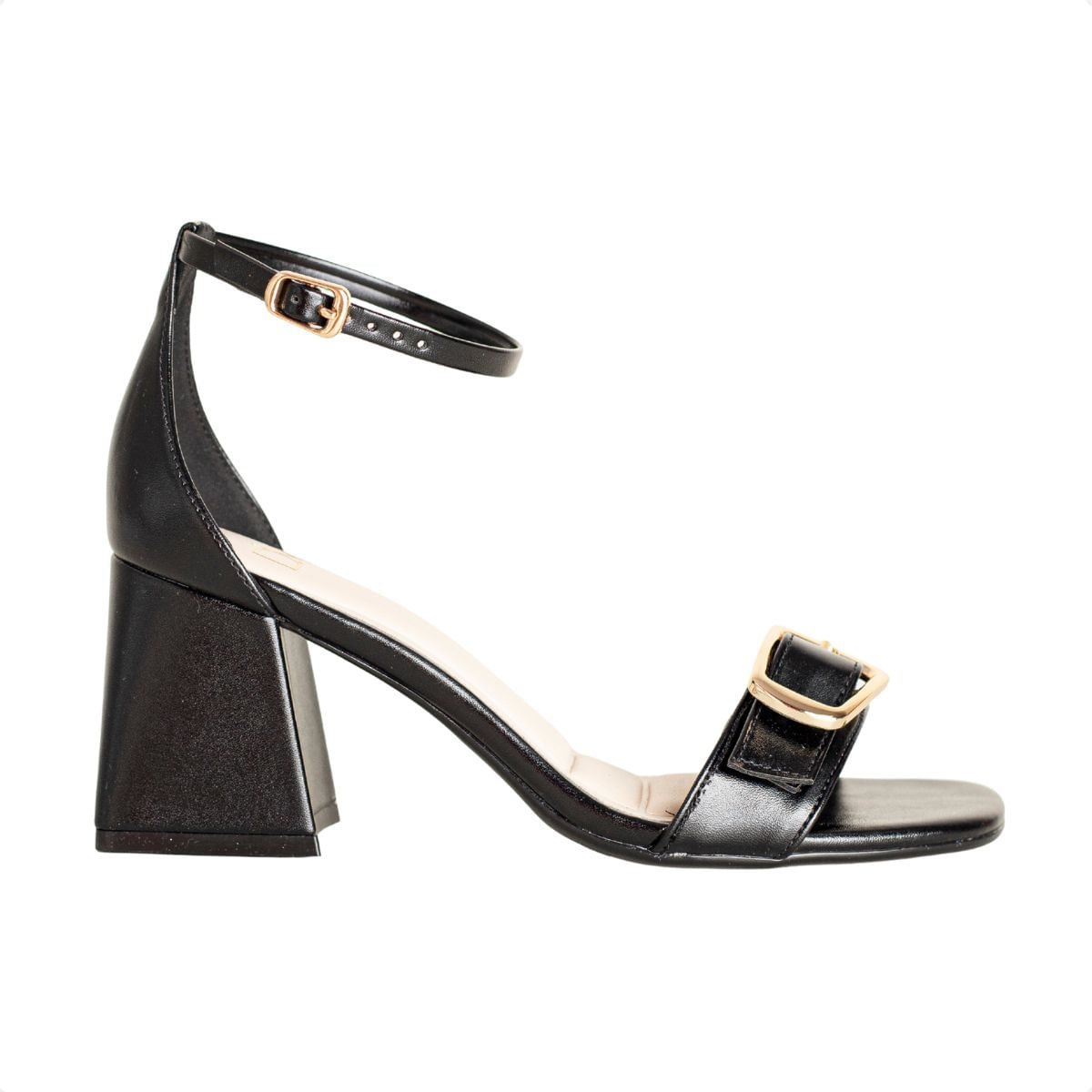 Sandália Salto Bloco Dm Preta Preto 1