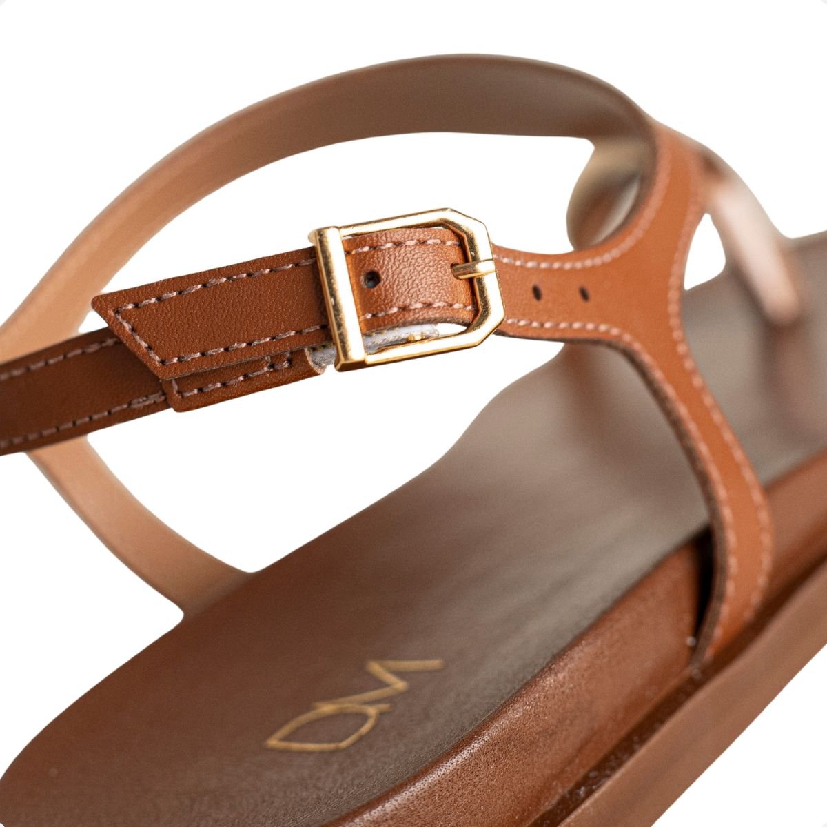 Sandália Rasteira Dm Veraneio Caramelo Marrom 7