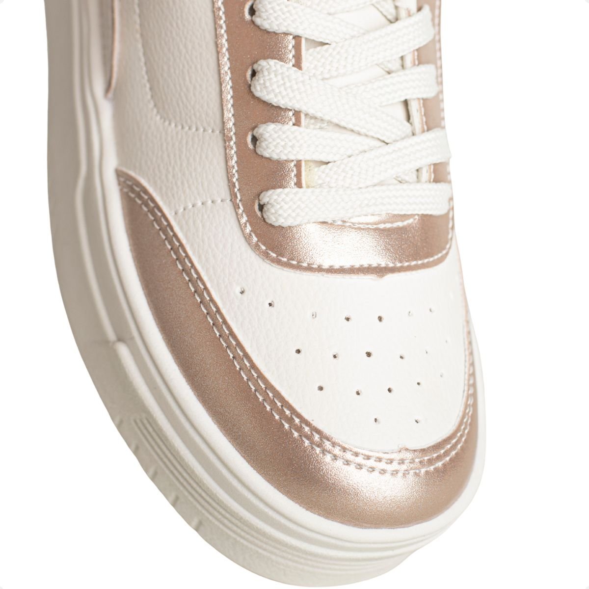 Tênis Feminino Lízis Urban Glow Branco E Rosê Bege 3