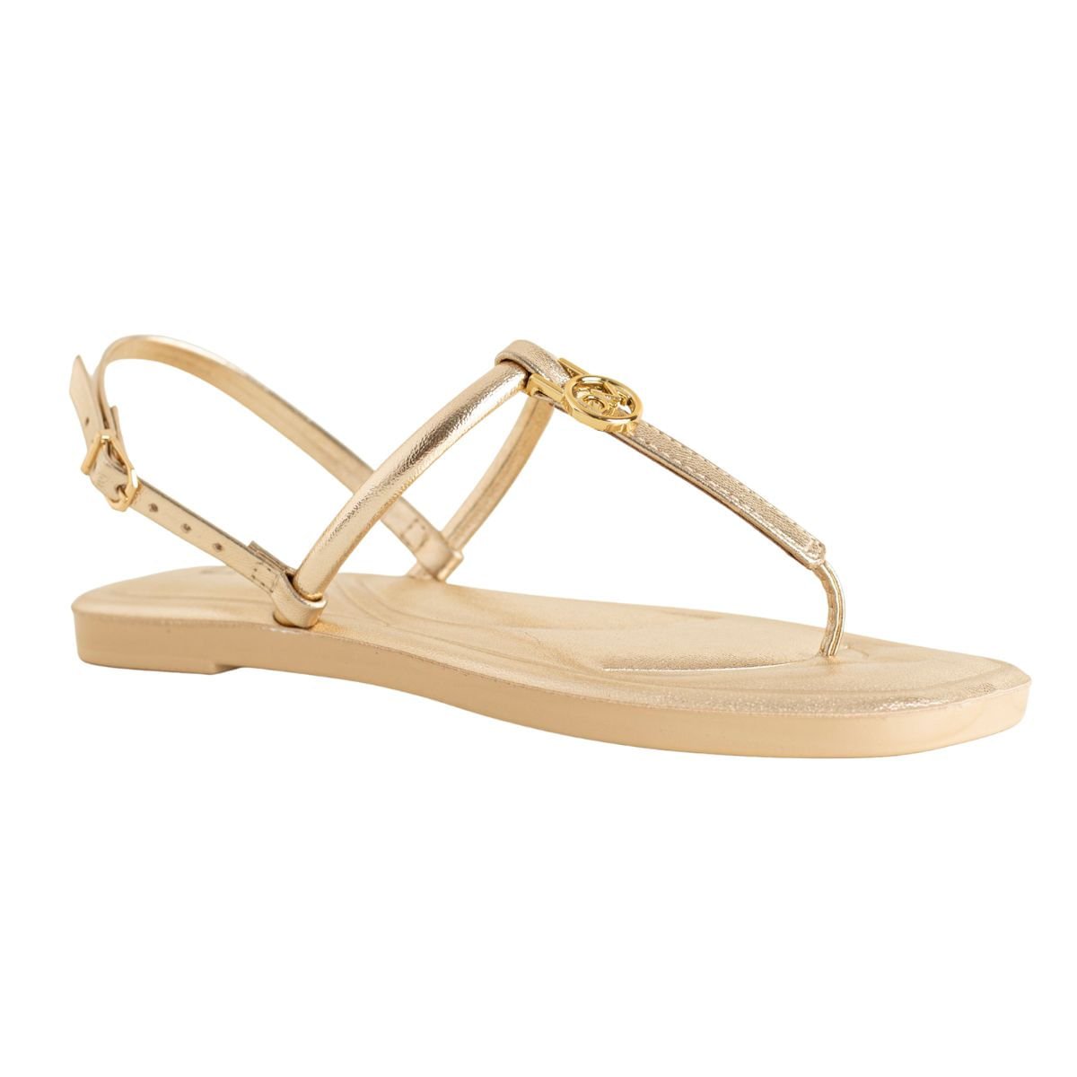 Sandália Rasteirinha Dm Minimal Chic Dourada Dourado 2