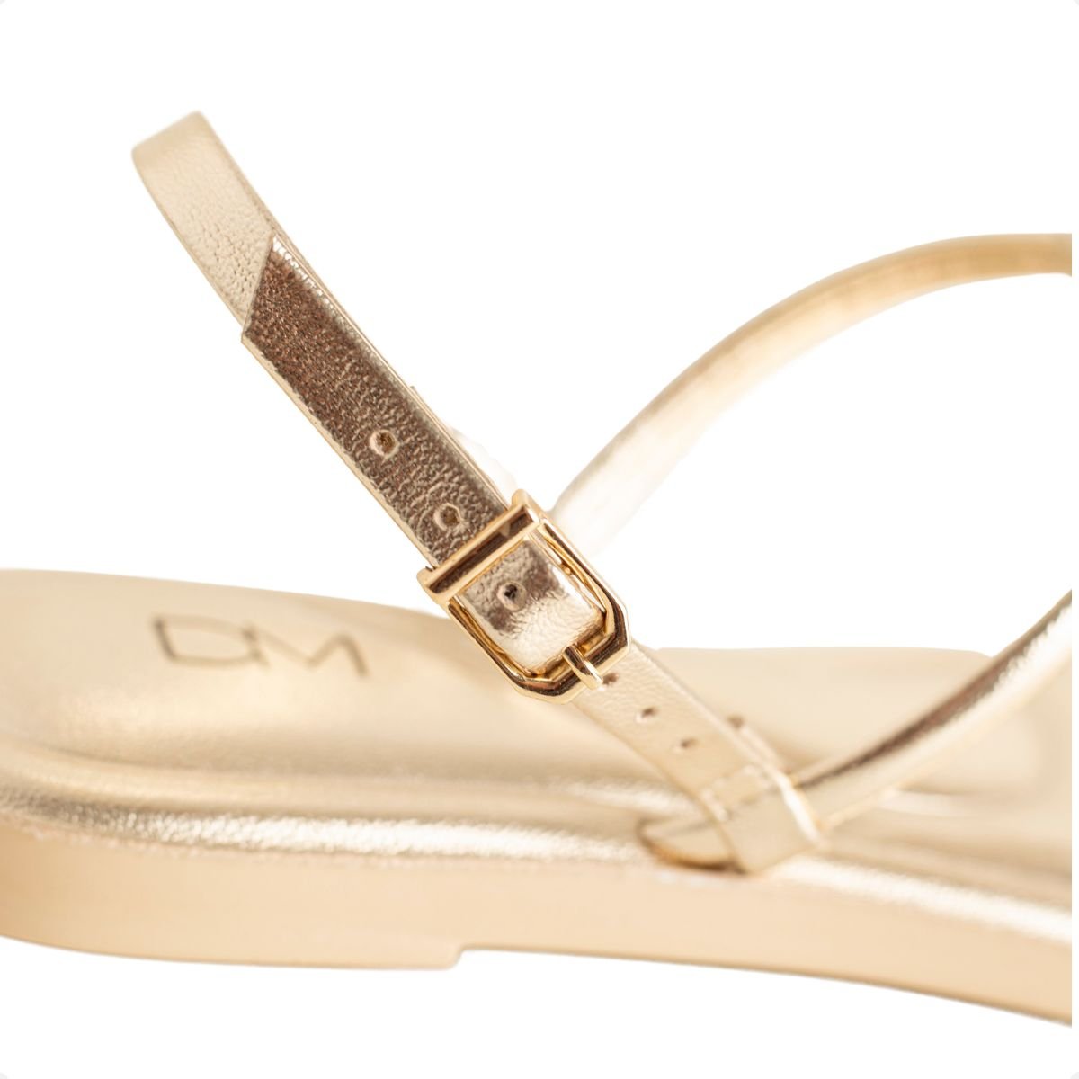 Sandália Rasteirinha Dm Minimal Chic Dourada Dourado 7