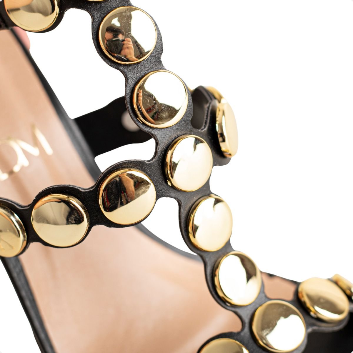 Sandália Dm Tachas Glam Preta Preto 3