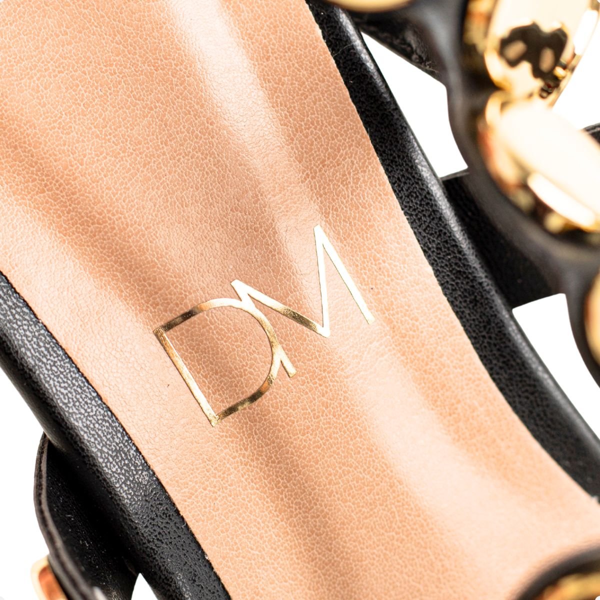 Sandália Dm Tachas Glam Preta Preto 7